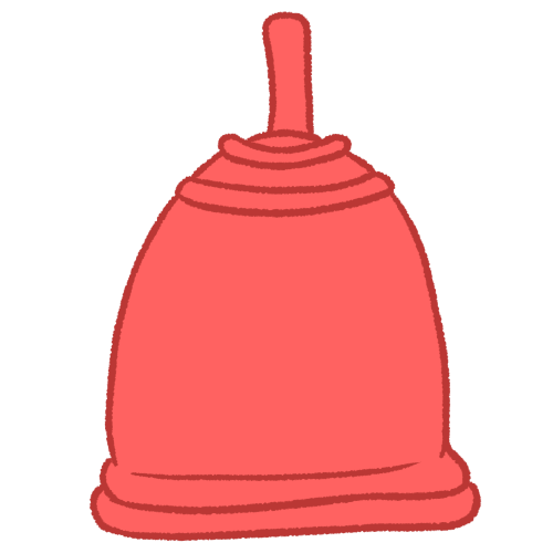 a pink menstrual cup.